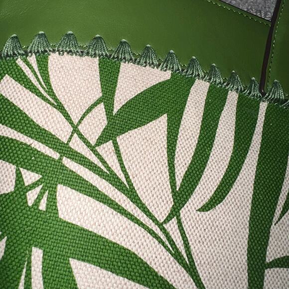 Kate Spade The Pier Palm Fronds Canvas Medium Tropical Boho large Tote purse - Picture 3 of 9
